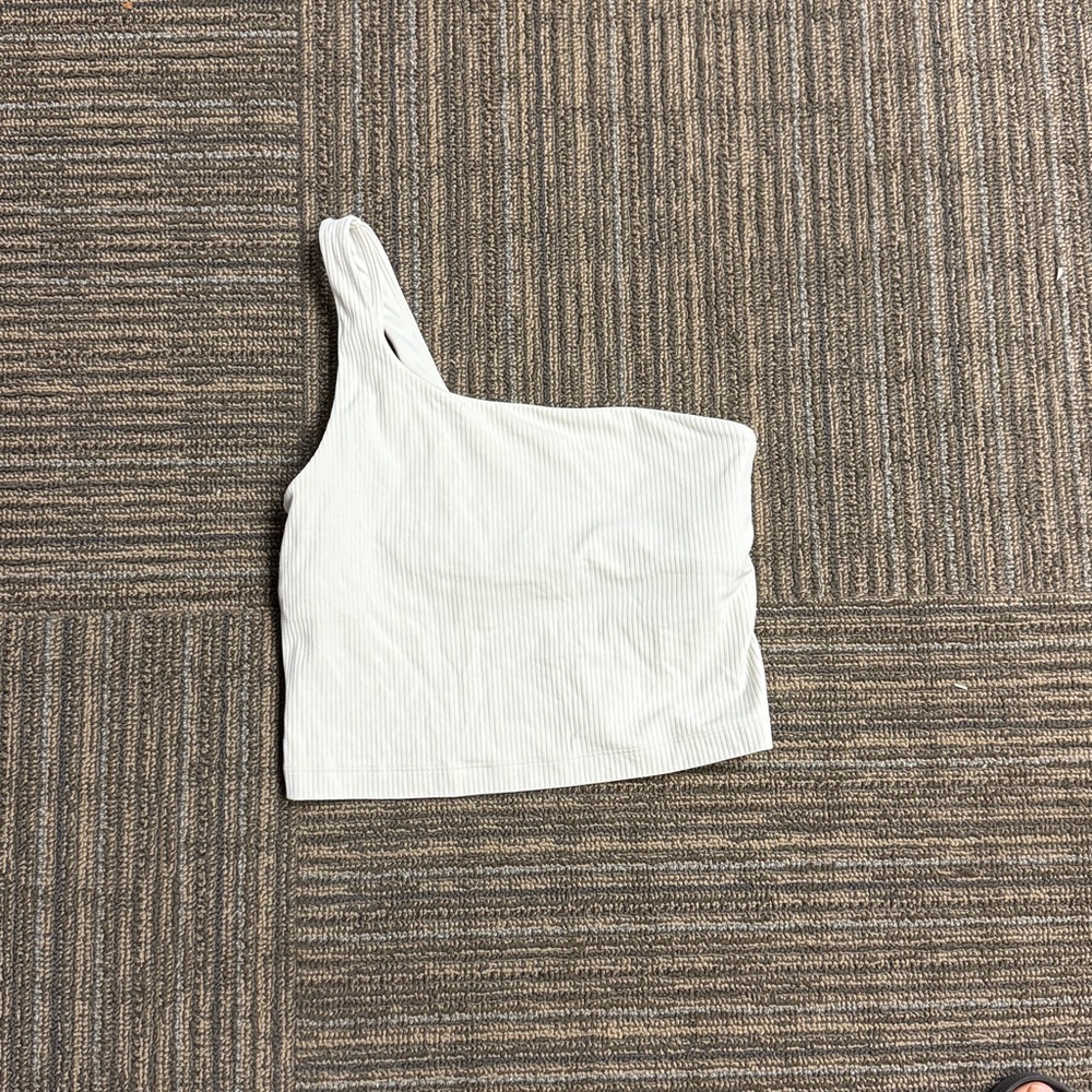 Lululemon White One-Shoulder Top size 4